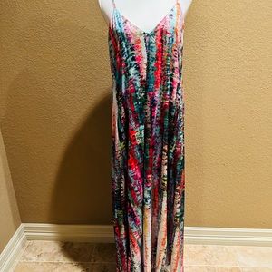 Multicolor racer back maxi dress